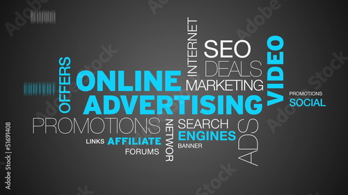 Online Advertising Word Cloud Animation