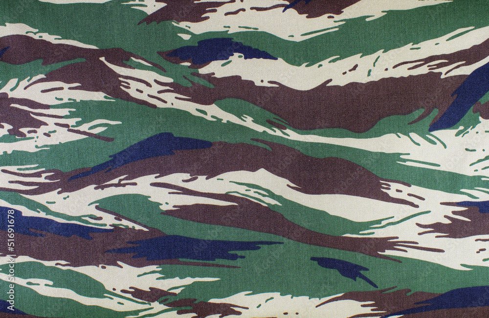 Sample cotton camouflage fabric closeup