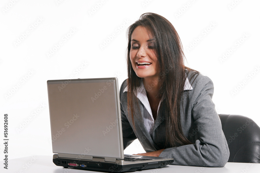 Beautiful young woman working with laptop Beautiful young woman working with laptop