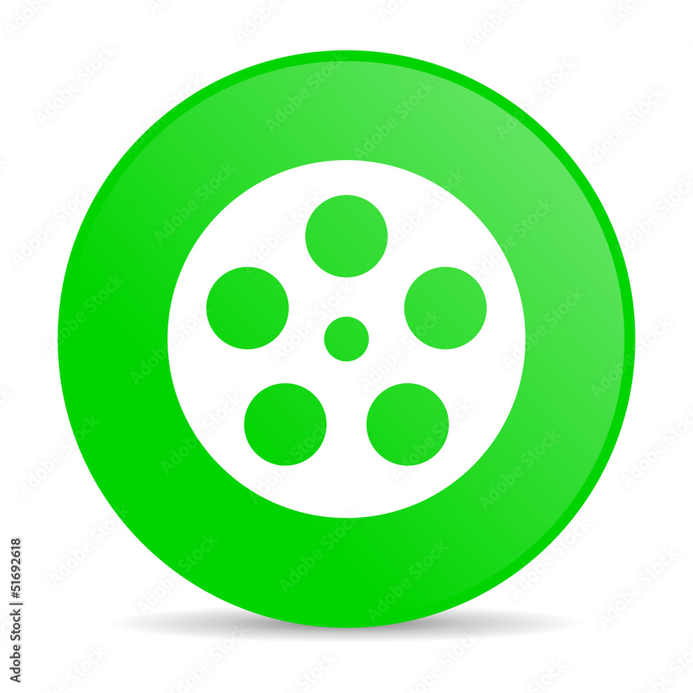 Fototapeta premium film green circle web glossy icon