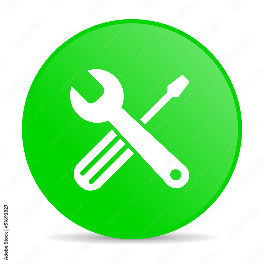 tools green circle web glossy icon tools green circle web glossy icon