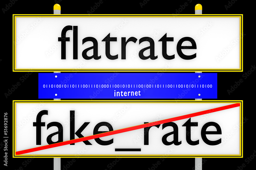 flatrate vs fake_rate konzeptionell_Internet - 3D