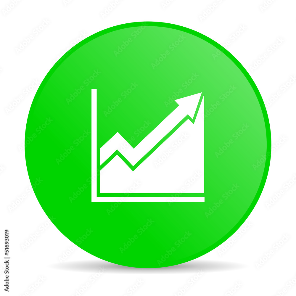 histogram green circle web glossy icon histogram green circle web glossy icon