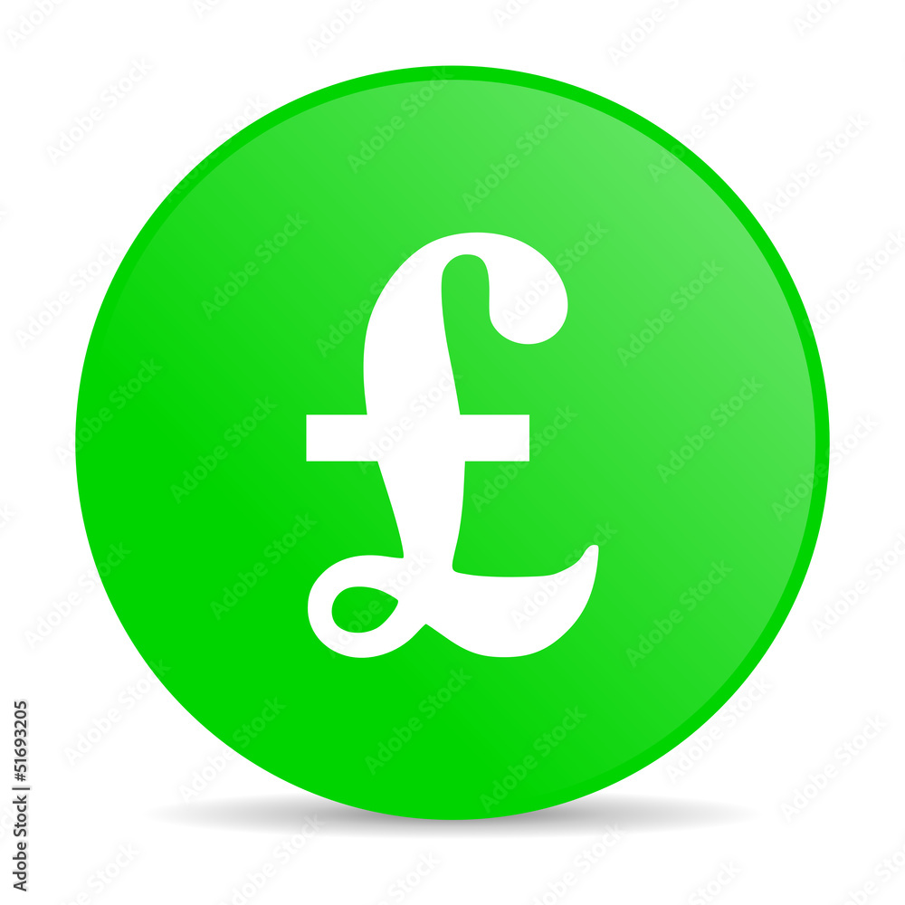 pound green circle web glossy icon pound green circle web glossy icon