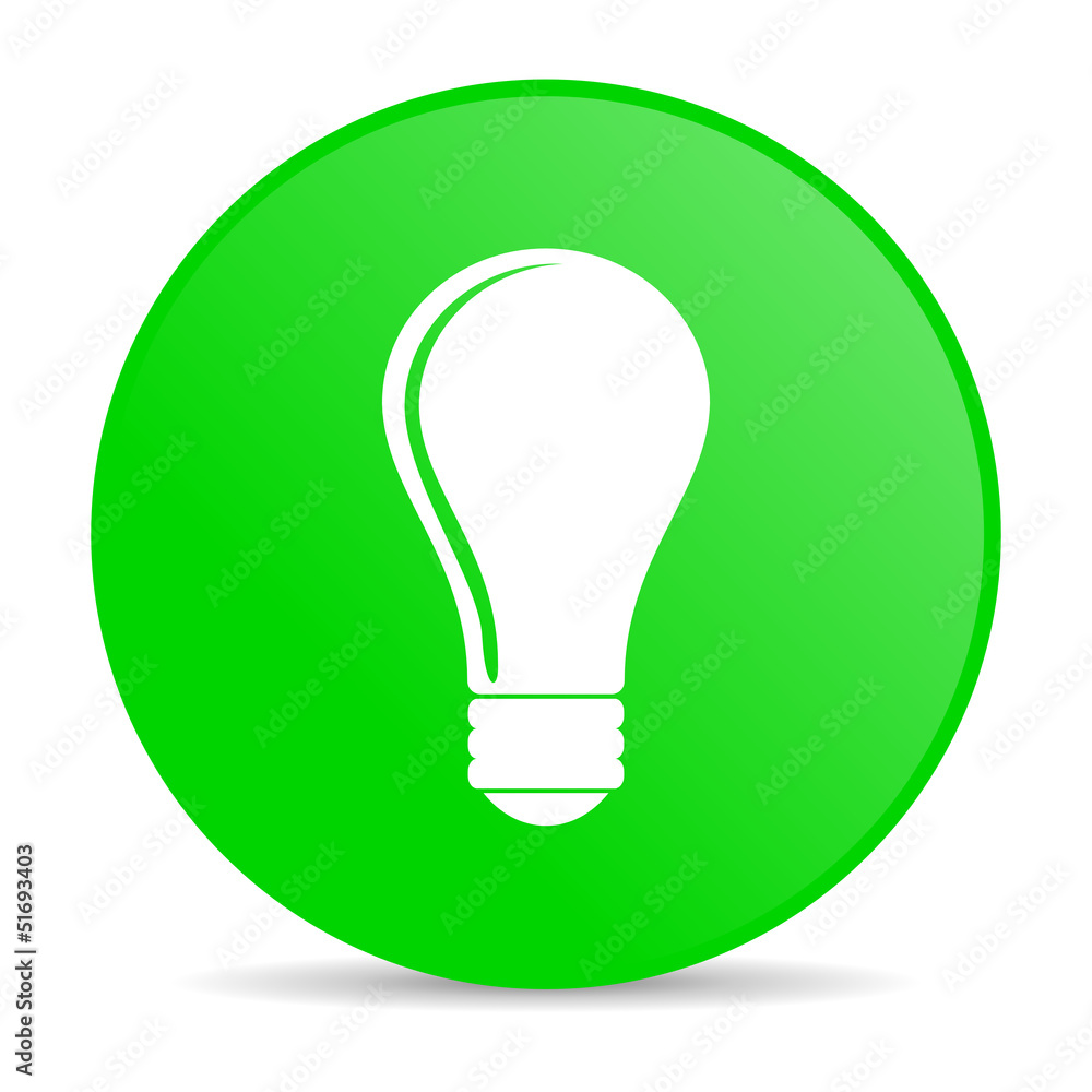 light bulb green circle web glossy icon light bulb green circle web glossy icon