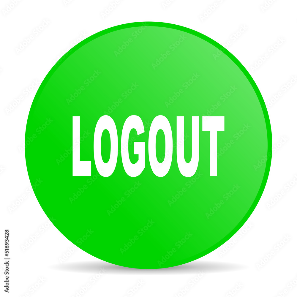 logout green circle web glossy icon logout green circle web glossy icon