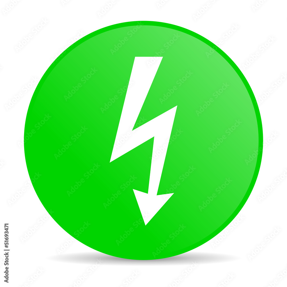 lightning green circle web glossy icon lightning green circle web glossy icon