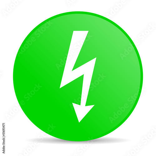 Free Download lightning green circle web glossy icon - GFXLoad