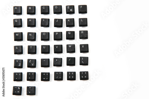 Quadro em tela alphabet from keyboard keys as font