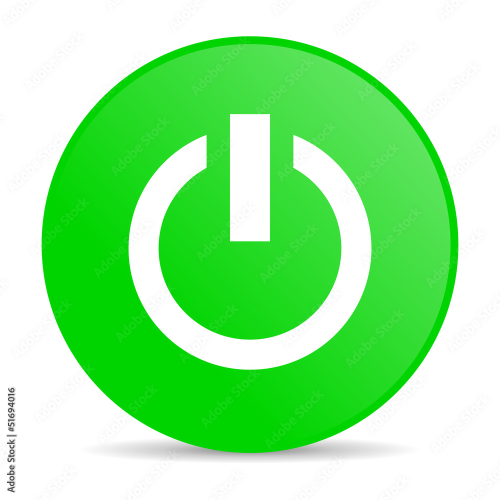 power green circle web glossy icon power green circle web glossy icon