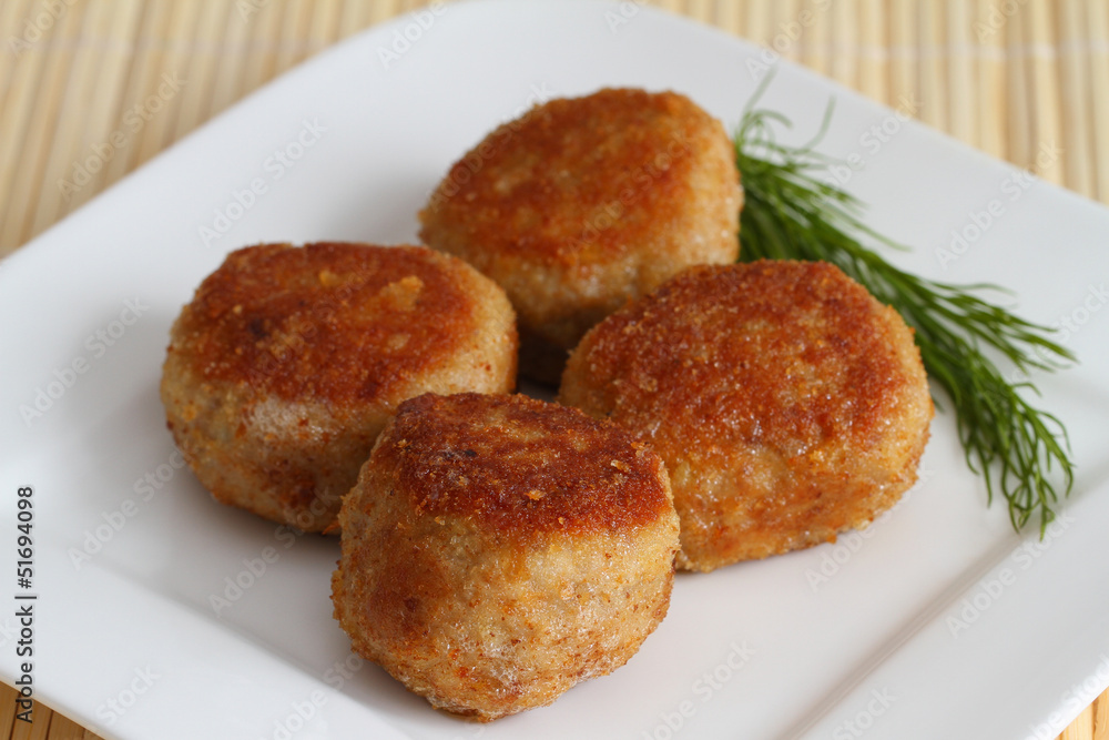 Polish meatballs, close up