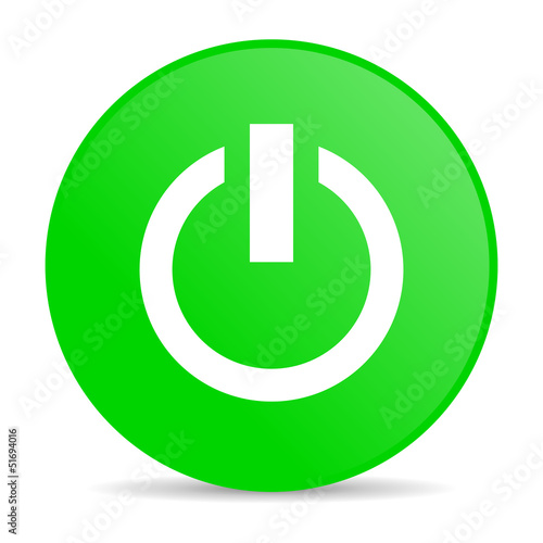 power green circle web glossy icon
