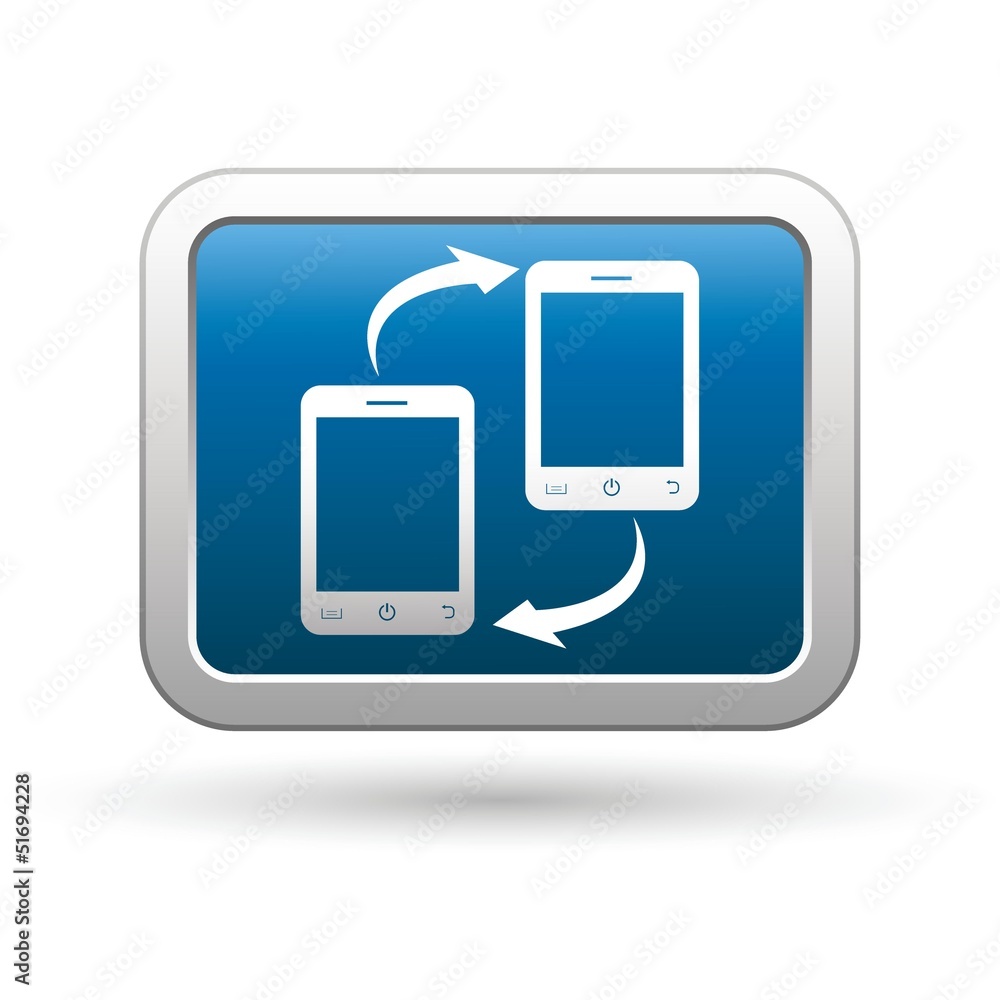 Phone connection icon on the button. Vector illustration