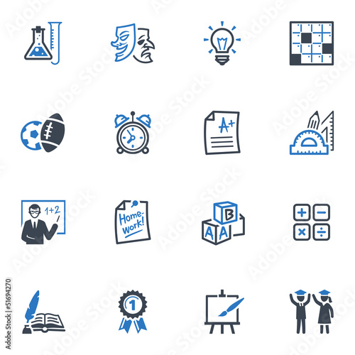 School and Education Icons - Set 4 | Blue Series