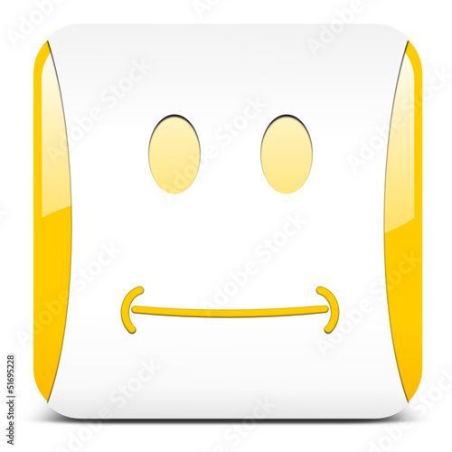 smiley button gelb