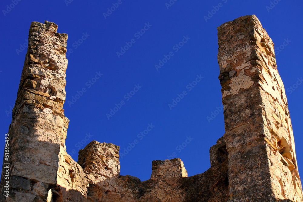 Old castle of the Knights Templar in Spain.