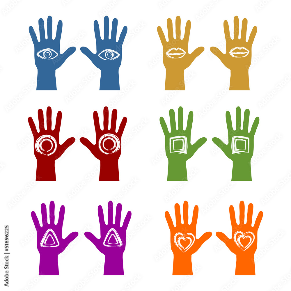 diverse Zeichen auf der Hand diverse Zeichen auf der Hand