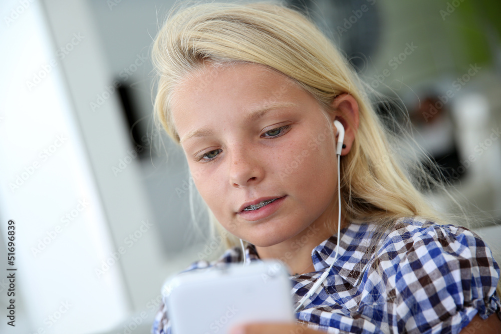 Portrait of teenager using smartphone Portrait of teenager using smartphone