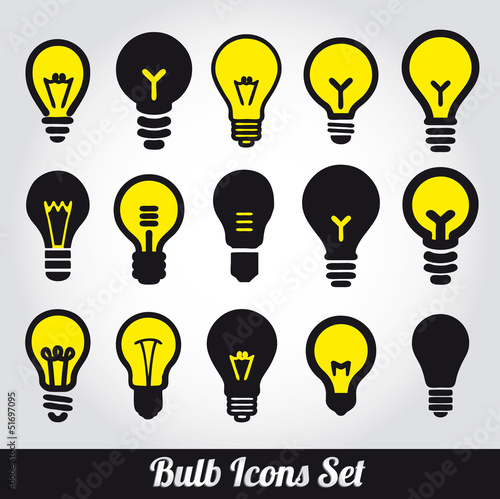 Light bulbs  Bulb icon set