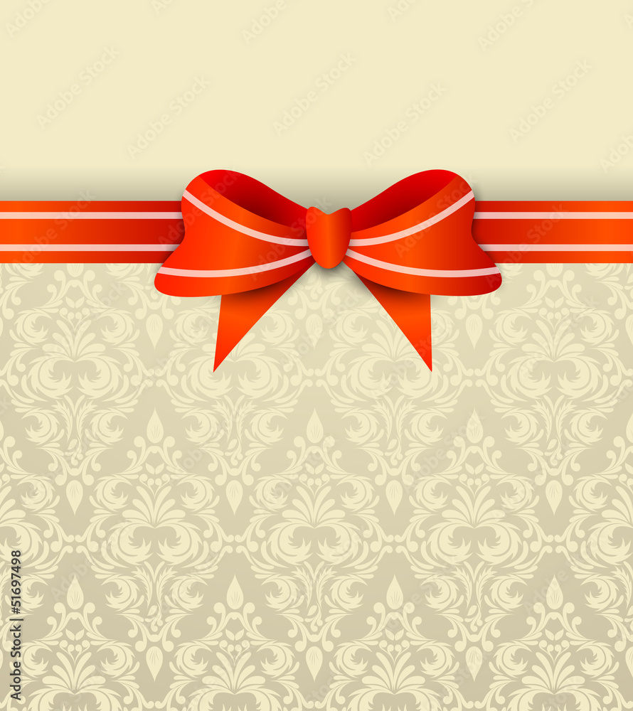 Invitation card with bow Invitation card with bow