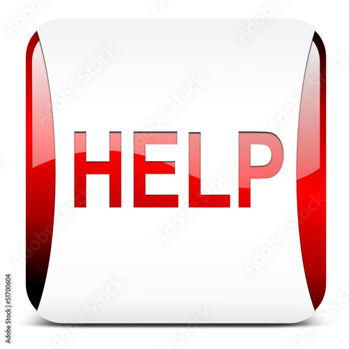 Help button, glossy red