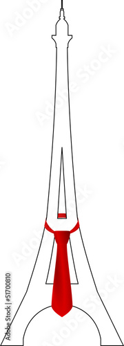 eiffel blanche avec cravate