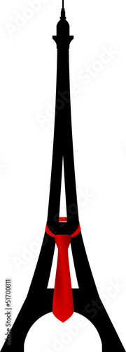 eiffel noire avec cravate
