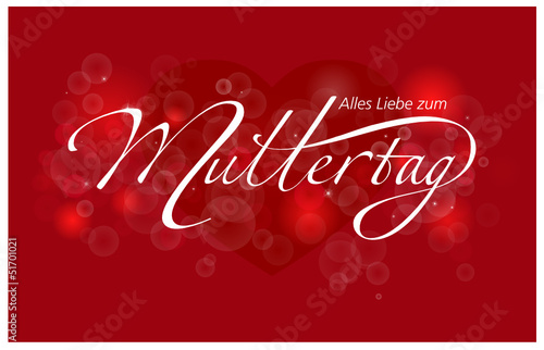 Mother's Day Red Heart in Love