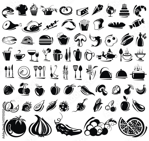 Set of food icons