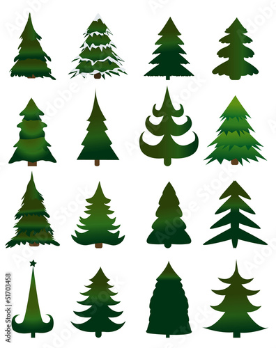 Set of Christmas trees vector © joinanita