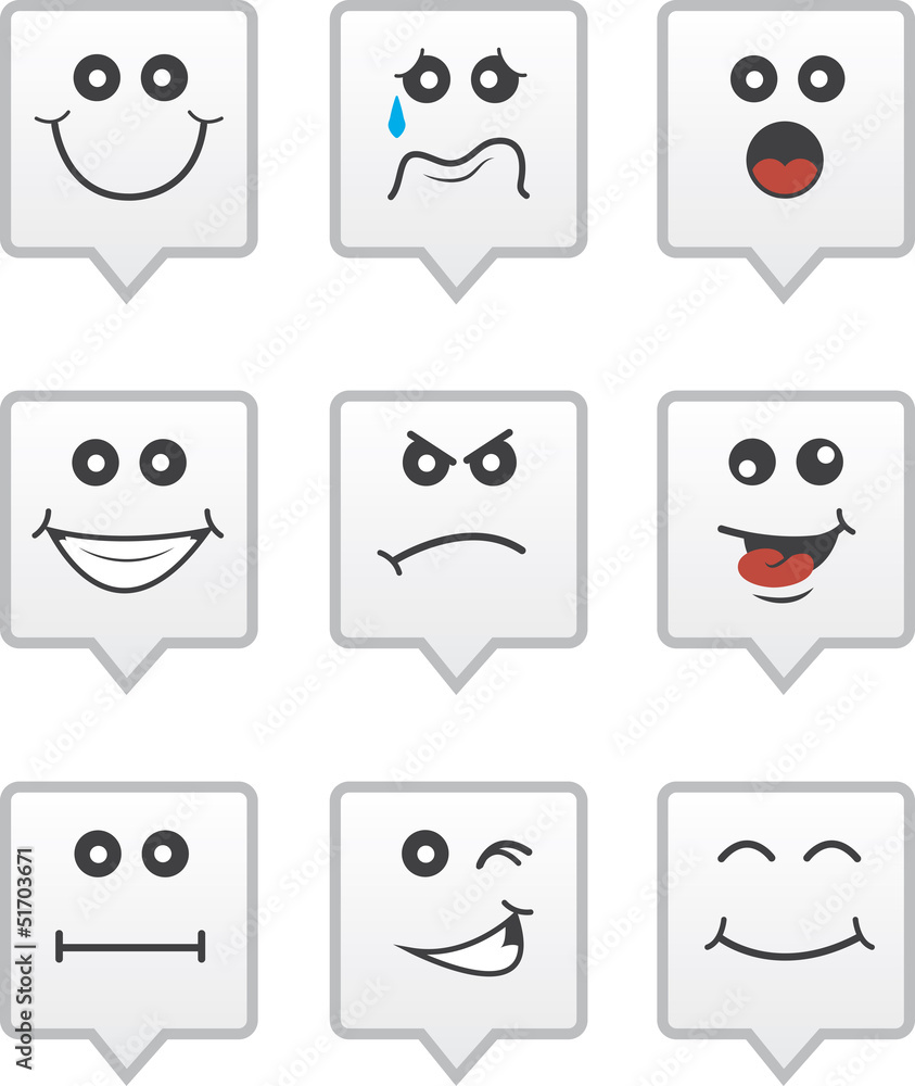 Obraz premium Speech bubble icons with various faces