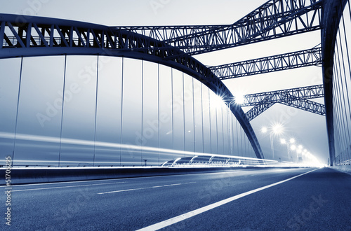Photography the night of modern bridge