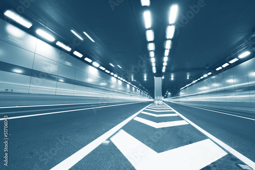 Abstract speed motion in urban highway road tunnel