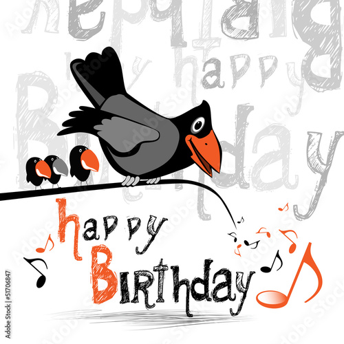 Happy Birthday birds crow