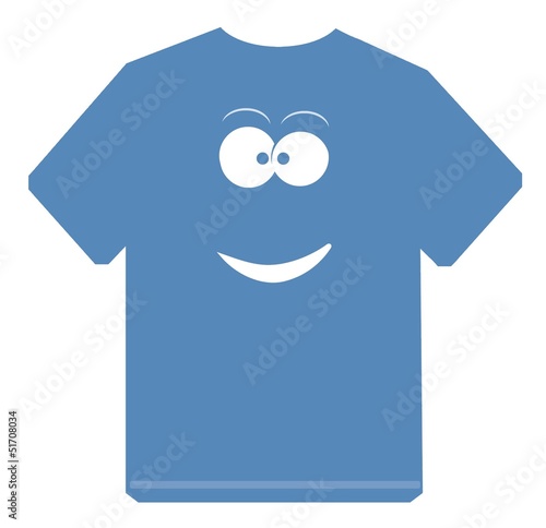 Visage souriant sur un t-shirt photo