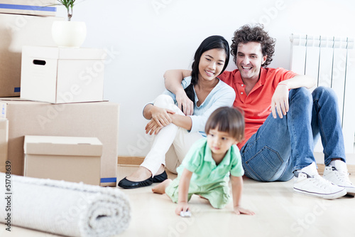 Happy Family In New Home