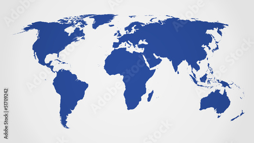 Landkarte *** Weltkarte Blau