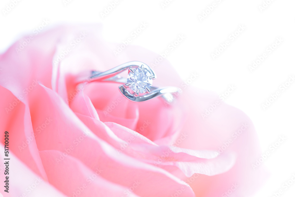 Ring with pink flower Ring with pink flower