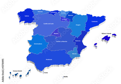 Vector map of Spain