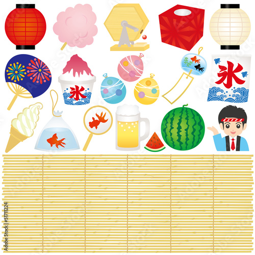 日本の夏　イベント　広告　イラスト