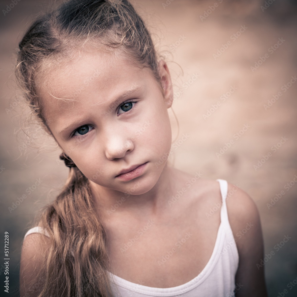 Portrait of sad child Portrait of sad child
