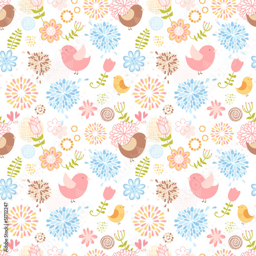 Summer lovely floral seamless pattern