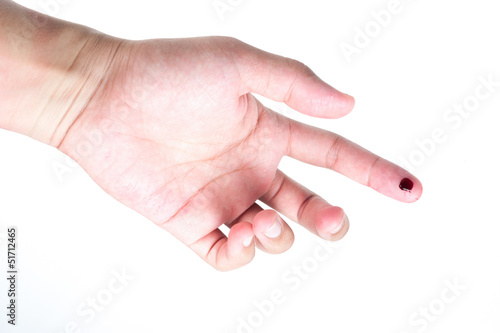 Cuadro en lienzo finger with blood isolated