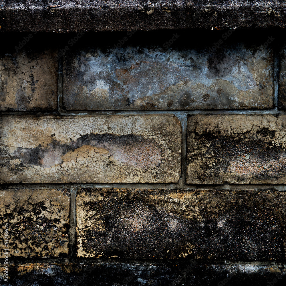 Aged concrete street wall