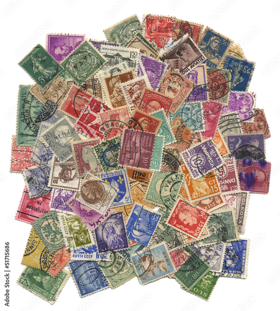 Stamps mail.