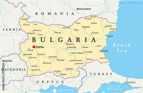 Bulgaria Map  Bulgarien Landkarte 