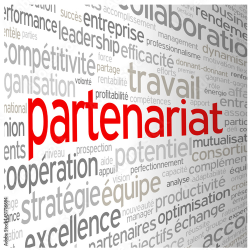 Nuage de Tags "PARTENARIAT" (business affaires projets contrats)