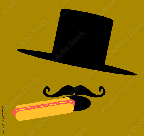 man eating hot dog
