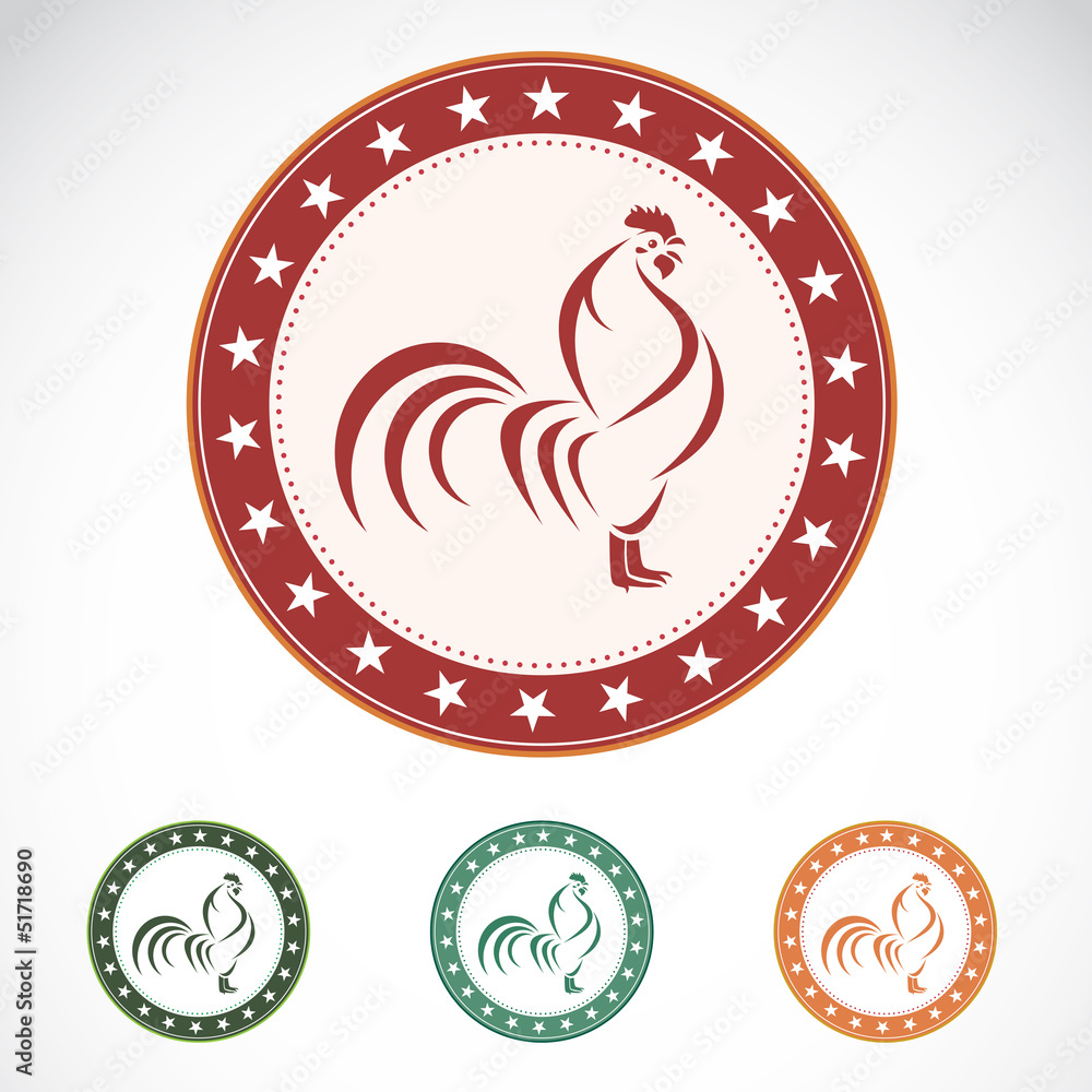 Set of vector cock label on white background Set of vector cock label on white background