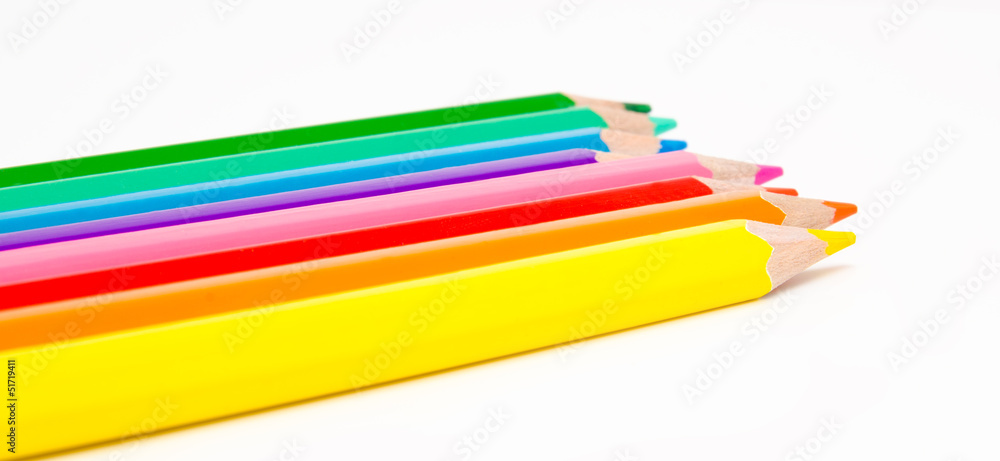 Colour pencils isolated on white background Colour pencils isolated on white background